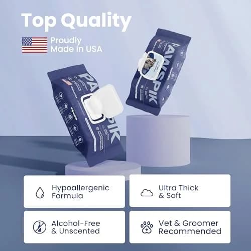 PAWSPIK Premium Pet Wipes for Dogs & Cats, Large 400 Count | Hypoallergenic, Unscented, Made in USA thumbnail 2