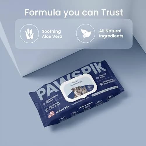 PAWSPIK Premium Pet Wipes for Dogs & Cats, Large 400 Count | Hypoallergenic, Unscented, Made in USA thumbnail 3