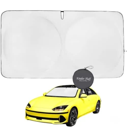 kinder Fluff Windshield Sun Shade Medium 155cm (61in) x 81cm (32in) | Certified 99.87% UVB & 99.02% UVA Protection thumbnail 1