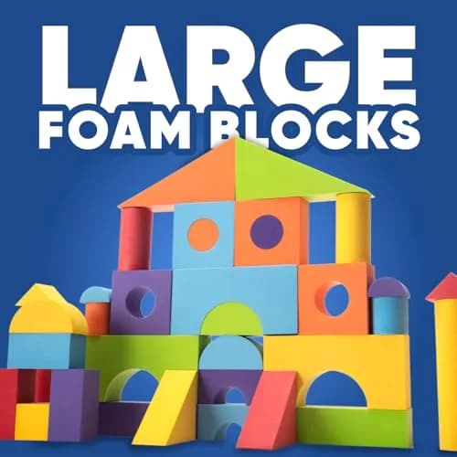 CRAFTY HAPPITOYS 34 Large Foam Blocks for Toddlers | Soft Building Set for Kids thumbnail 2