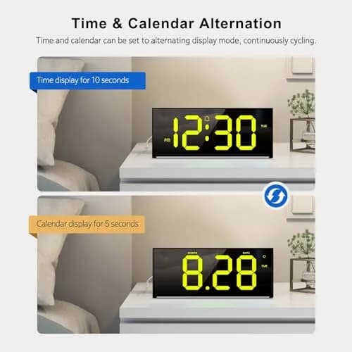 Abovsare Digital Wall Clock Large Display 13" | RGB Colors, Night Light, Remote Control (70-120 chars) thumbnail 4