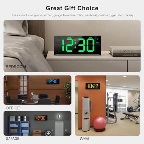 Abovsare Digital Wall Clock Large Display 13" | RGB Colors, Night Light, Remote Control (70-120 chars) thumbnail 6