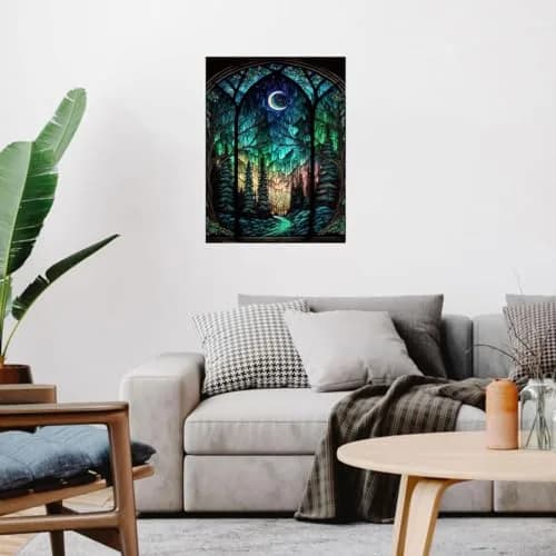 WUSARPLY Starry Night Stamped Cross Stitch Kits for Beginners Adults | 11CT Pre-Printed Canvas, Art Deco Style, 15.8x11.8 inch thumbnail 5