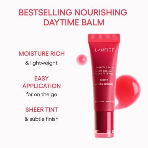 LANEIGE Lip Glowy Balm Berry Tinted Lip Treatment 10g (0.35 Oz) | Hydrating Glossy Shine thumbnail 3