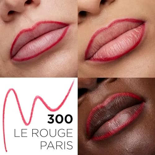L'Oreal Paris Colour Riche Lip Liner Pencil, Creamy Lip Contour with Omega 3 & Vitamin E, 300 Le Rouge Paris (True Red) | Full Lip Definition thumbnail 2