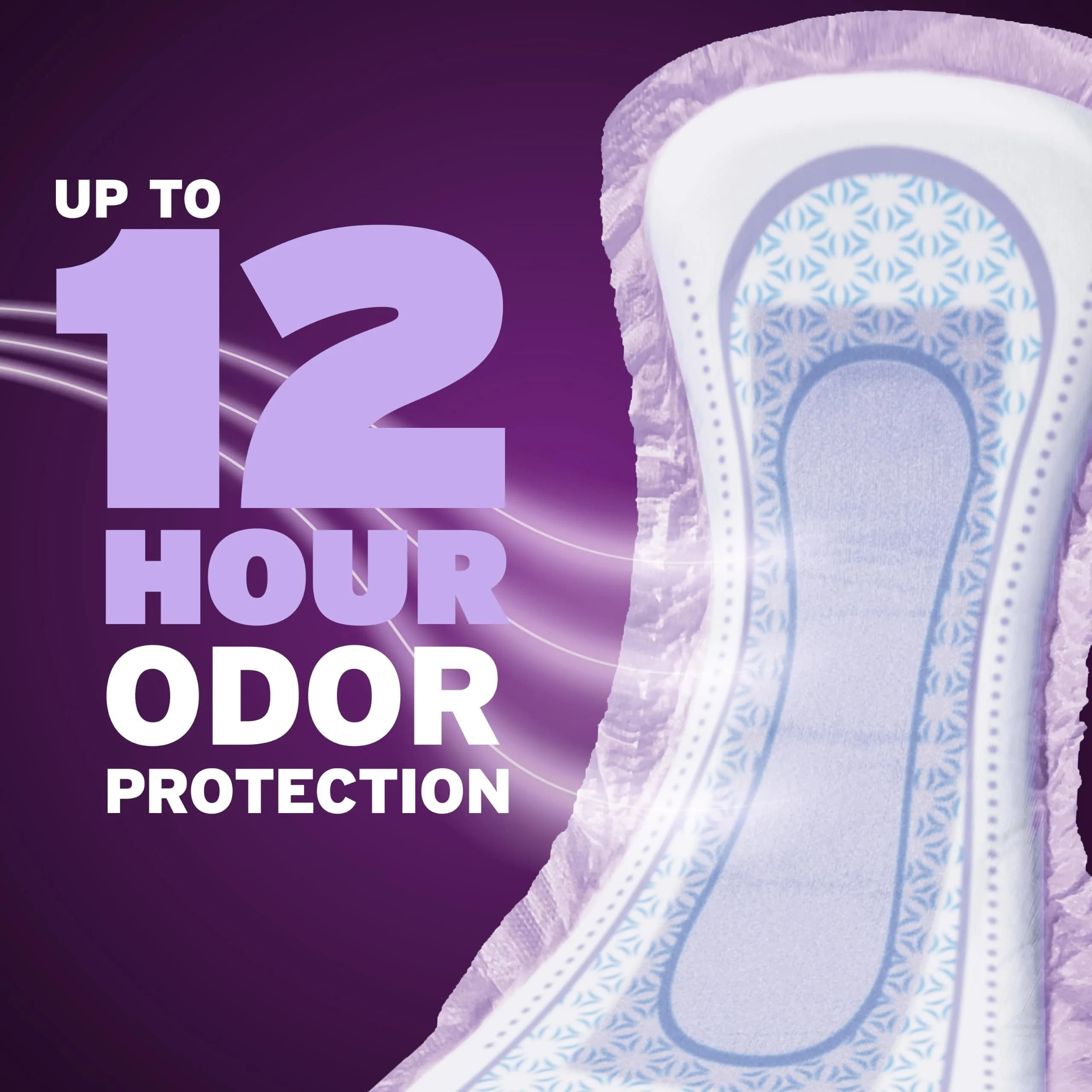 Poise Overnight Incontinence Pads with Wings, Long Length, 8 Drop Extra Coverage, 96 Count | USA Imported for India - view 7