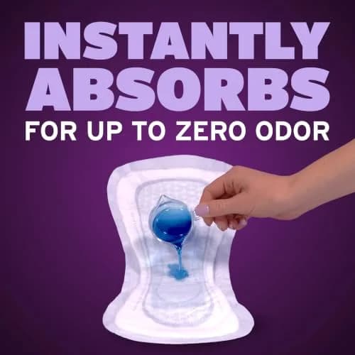 Poise Overnight Incontinence & Postpartum Pads, 8 Drop Extra Coverage, 96 Count | USA Imported, Duties Included thumbnail 3