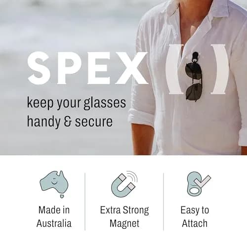 KLIPSTA SPEX Magnetic Glasses Clips (Black & Stone 2-Pack) | Secure Eyewear & ID Badge Holder thumbnail 3