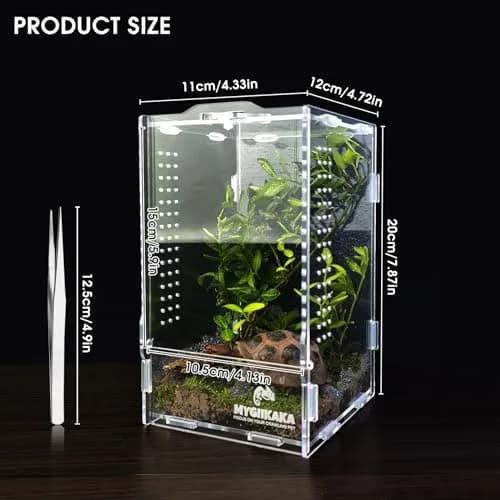 MYGIIKAKA Acrylic Jumping Spider Habitat 20cm (7.87") | Clear View Insect Terrarium for Small Pets thumbnail 2