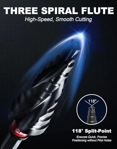 EZARC M35 Cobalt Step Drill Bit for Metal 1/4"-3/4" | 9 Step Sizes, Hex Shank, Coated with AlTiN thumbnail 4
