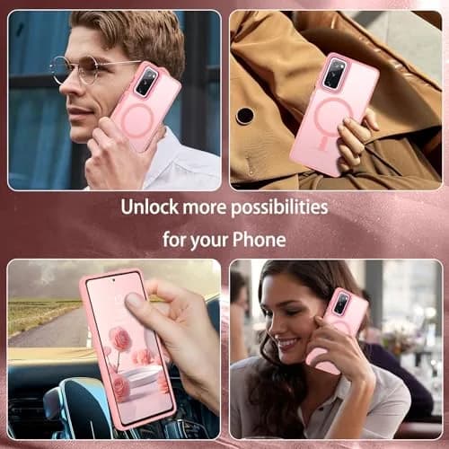 DUEDUE Magnetic Pink Phone Case for Samsung Galaxy S20 FE | Full Body Anti-Scratch Shockproof thumbnail 4