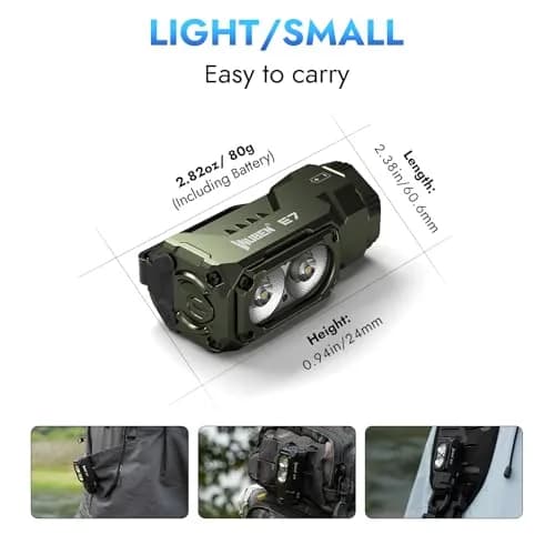WUBEN E7 1800 Lumen Mini Flashlight with Magnet | Super Bright 6 Modes EDC Flashlight, IP68 Waterproof, Type-C LED thumbnail 6