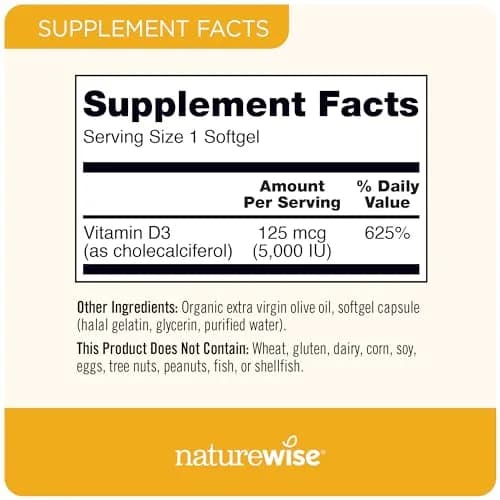 NatureWise Vitamin D3 5000 IU + B12 1000 mcg Softgels (90 Count) | Supports Energy, Clarity & Immunity thumbnail 6