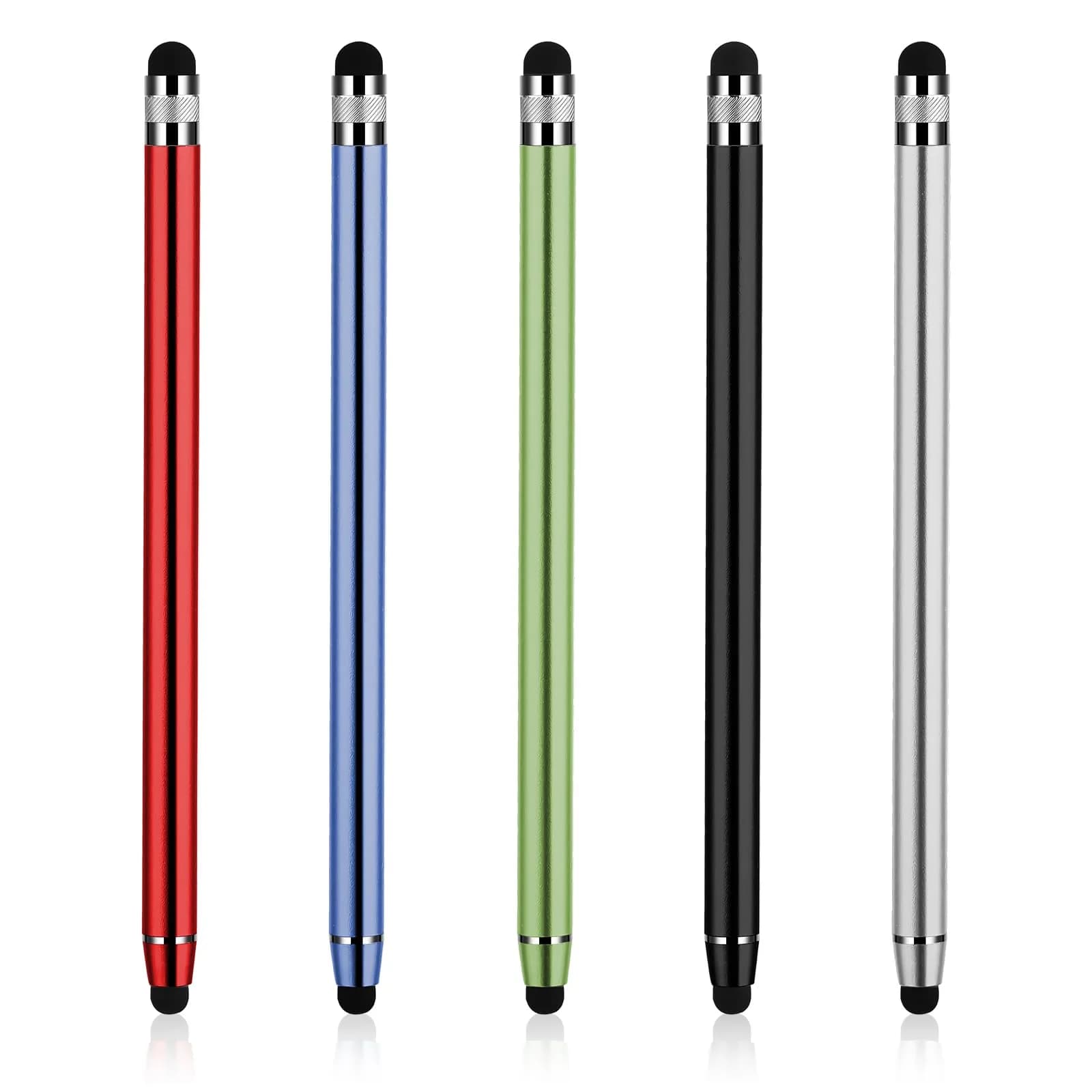 Andibro 5 Pack Dual-end Stylus Pens for Touch Screens | High Sensitivity Silicone Stylus for Smartphones & Tablets — colorful