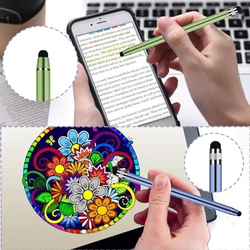 Andibro 5 Pack Dual-end Stylus Pens for Touch Screens | High Sensitivity Silicone Stylus for Smartphones & Tablets thumbnail 5