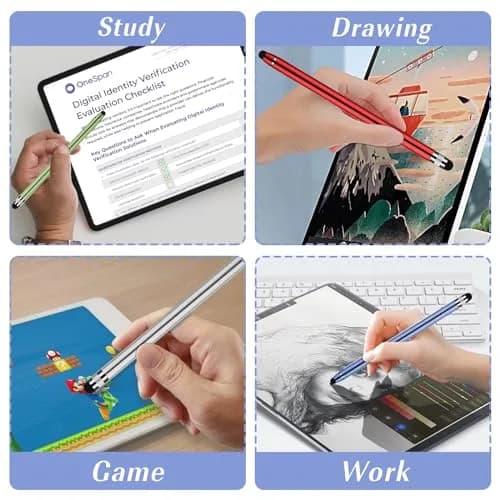 Andibro 5 Pack Dual-end Stylus Pens for Touch Screens | High Sensitivity Silicone Stylus for Smartphones & Tablets thumbnail 7
