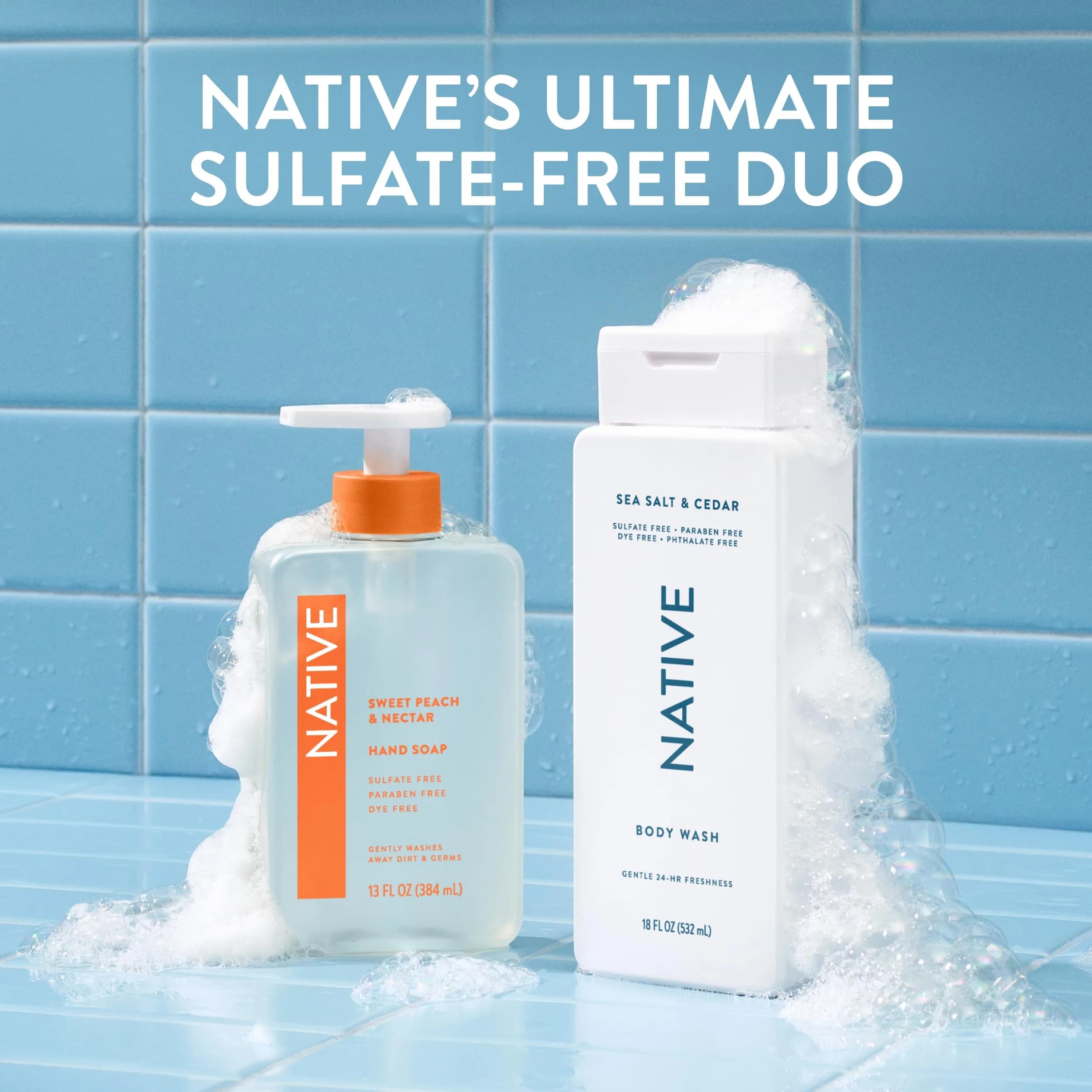Native Clean Body Wash Sea Salt & Cedar 1064ml (36 Fl Oz) | Gentle pH-Balanced for Sensitive Skin - view 8