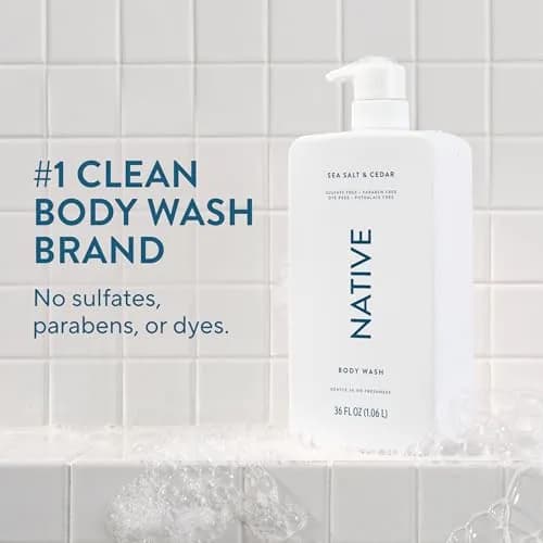 Native Clean Body Wash Sea Salt & Cedar 1064ml (36 Fl Oz) | Gentle pH-Balanced for Sensitive Skin thumbnail 2