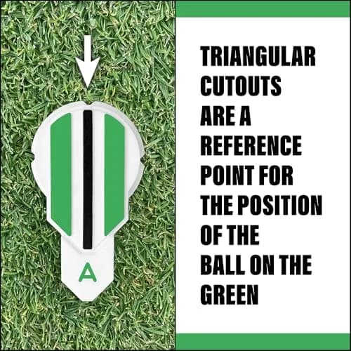 Alignment Ball Mark Green Golf Ball Marker with 360° Rotating Aim Aid | USGA Compliant thumbnail 6