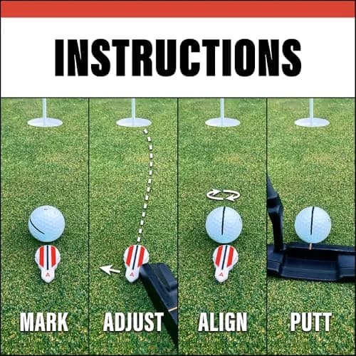 Alignment Ball Mark Red Golf Club Putting Alignment Aid Tool | USGA Compliant thumbnail 3