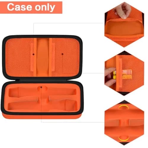 Againmore Wireless Microphone Case for JBL PartyBox Mic & Two Mic System | Orange EVA Hard Shell with Handle thumbnail 4