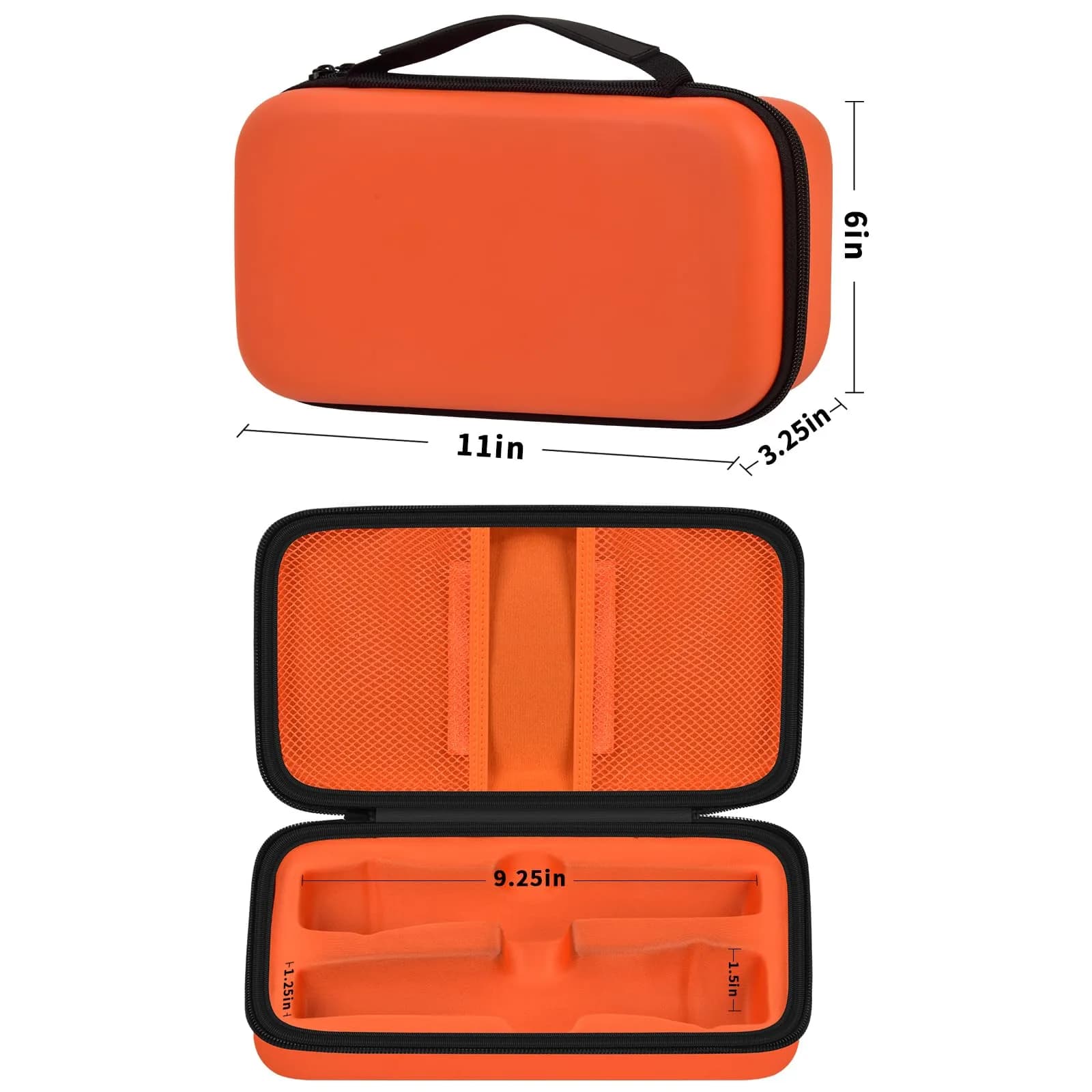 Againmore Wireless Microphone Case for JBL PartyBox Mic & Two Mic System | Orange EVA Hard Shell with Handle - view 5