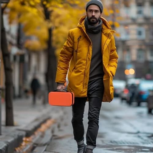 Againmore Wireless Microphone Case for JBL PartyBox Mic & Two Mic System | Orange EVA Hard Shell with Handle thumbnail 7