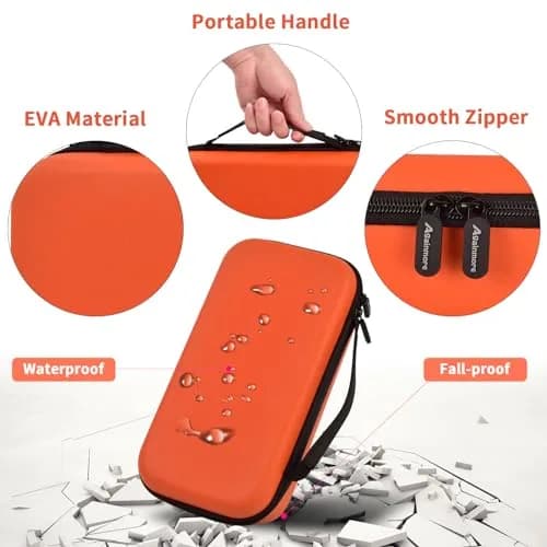 Againmore Wireless Microphone Case for JBL PartyBox Mic & Two Mic System | Orange EVA Hard Shell with Handle thumbnail 3