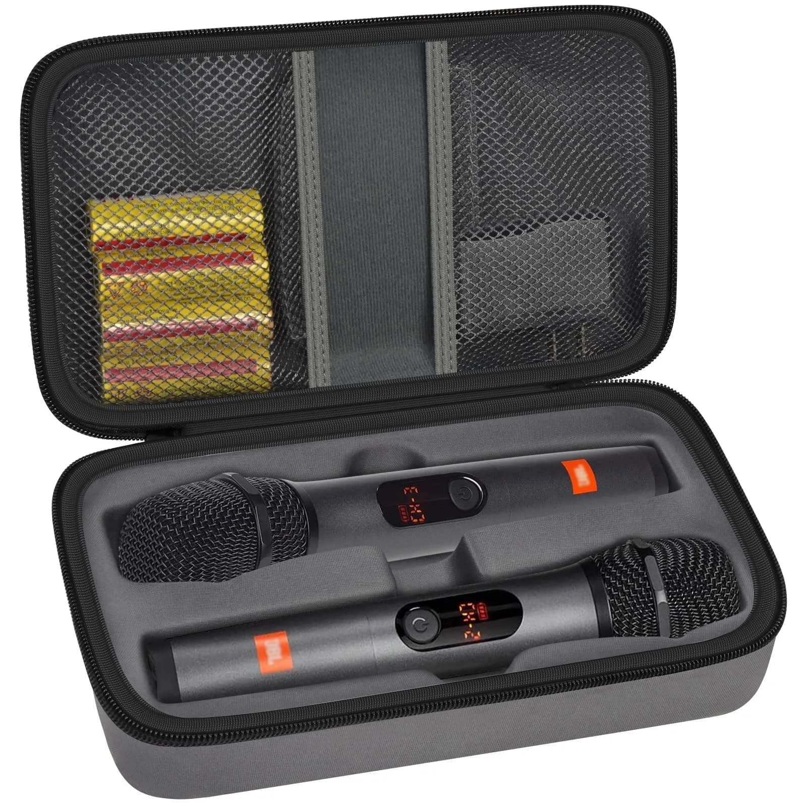 Againmore EVA Microphone Case for JBL PartyBox Mic & Two Mic System, 27.9cm (11") | Protects Wireless Mics & Accessories - main product image