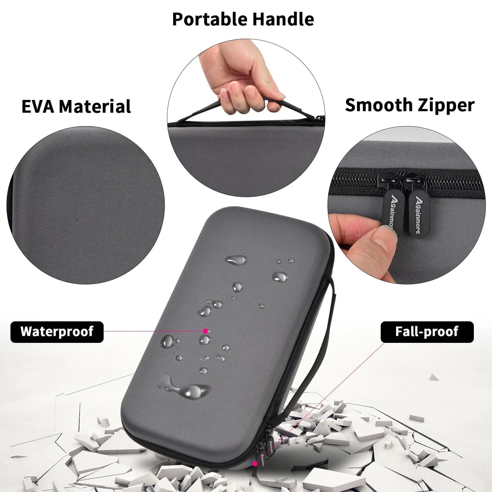 Againmore EVA Microphone Case for JBL PartyBox Mic & Two Mic System, 27.9cm (11") | Protects Wireless Mics & Accessories - view 3