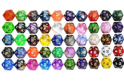 SmartDealsPro 50-Pack D20 Dice 22mm (0.86 inches) | Bulk Polyhedral Dice Set for RPGs thumbnail 2