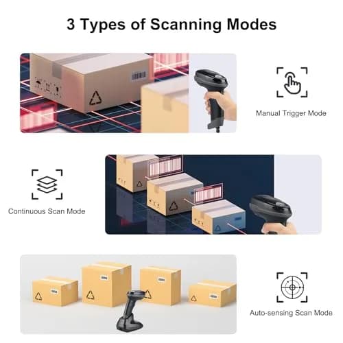 Sumicor Wireless Barcode Scanner Bluetooth 2.4G 3-in-1 1D 2D QR Scanner with Stand 17.02 cm (6.7 in) thumbnail 4