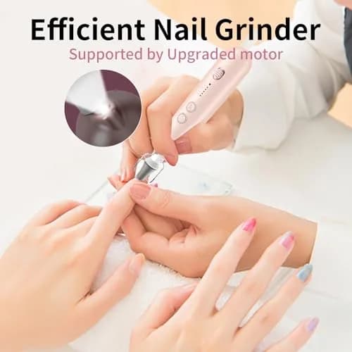 Hoxida Professional Cordless Electric Nail Drill Set with 9 Bits & 100 Sanding Bands | Rechargeable 20,000 RPM thumbnail 7