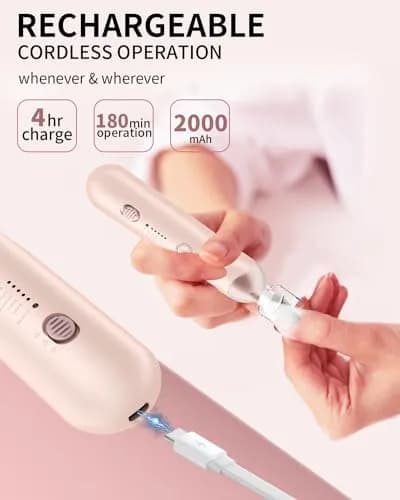 Hoxida Professional Cordless Electric Nail Drill Set with 9 Bits & 100 Sanding Bands | Rechargeable 20,000 RPM thumbnail 3