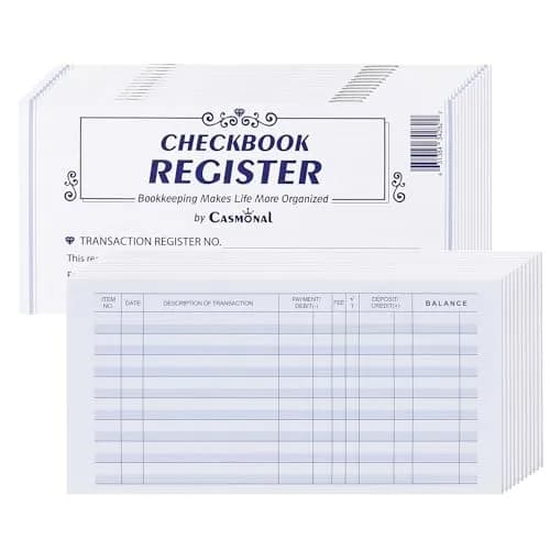 CASMONAL 32 Pack Check Registers | Blank Ledger Transaction Log Books for Small Businesses thumbnail 1