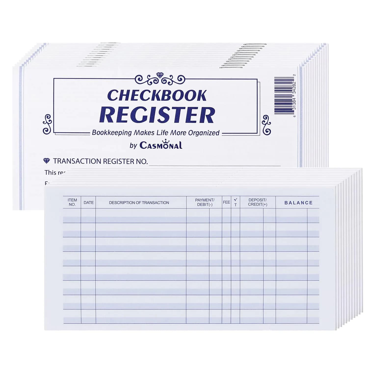 CASMONAL 32 Pack Check Registers | Blank Ledger Transaction Log Books for Small Businesses - main product image