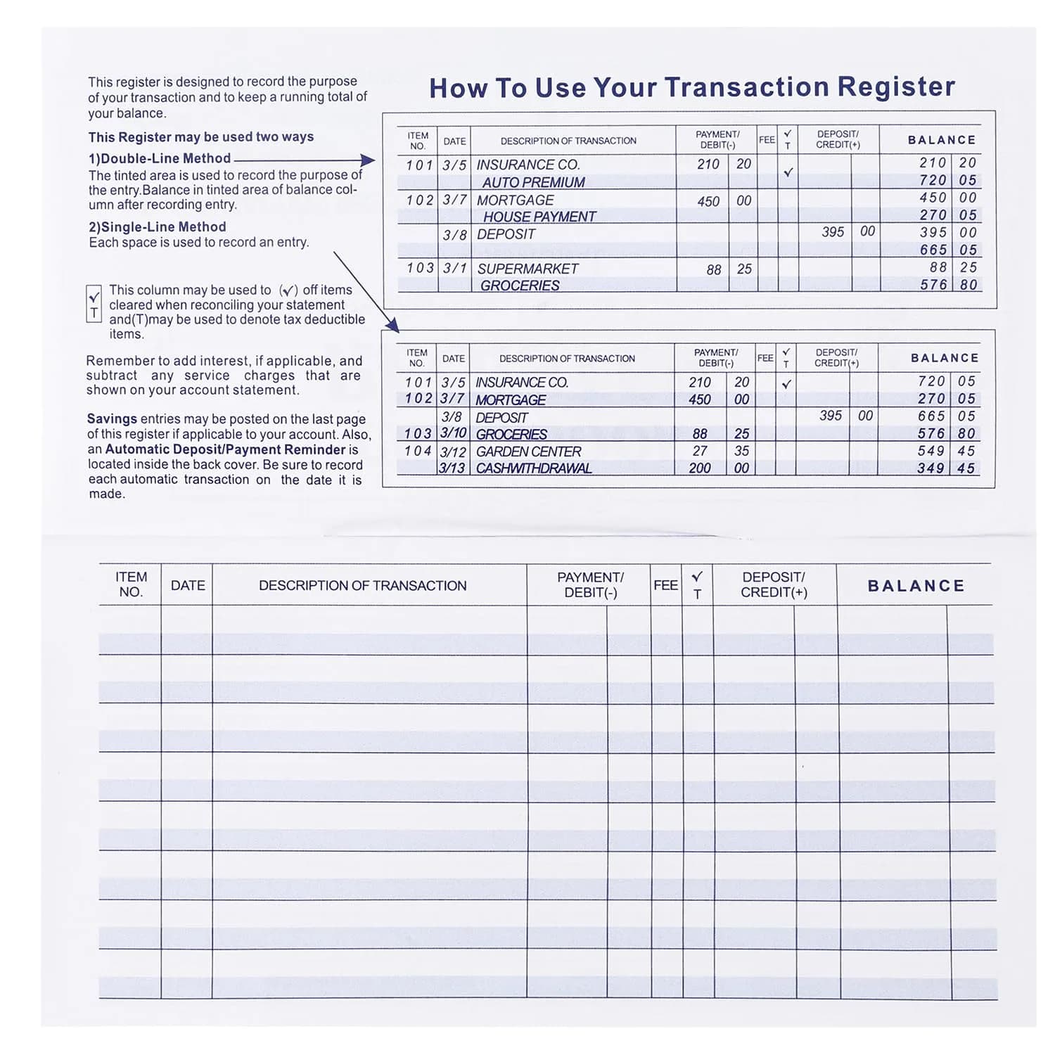 CASMONAL 32 Pack Check Registers | Blank Ledger Transaction Log Books for Small Businesses - view 2