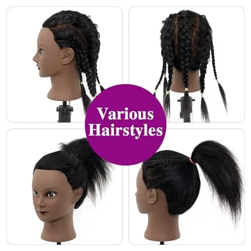 Neverland Beauty & Health 14-16 Inch Human Hair Mannequin Head with Stand & Clamp for Cosmetology Practice thumbnail 6