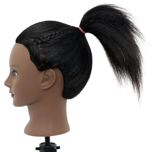 Neverland Beauty & Health 14-16 Inch Human Hair Mannequin Head with Stand & Clamp for Cosmetology Practice thumbnail 7