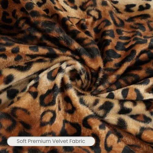 CARRIE HOME Leopard Cheetah Long Decorative Lumbar Body Pillow Cover 14x36 | Soft Velour, Art Pattern thumbnail 4
