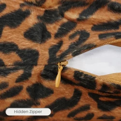 CARRIE HOME Leopard Cheetah Long Decorative Lumbar Body Pillow Cover 14x36 | Soft Velour, Art Pattern thumbnail 3