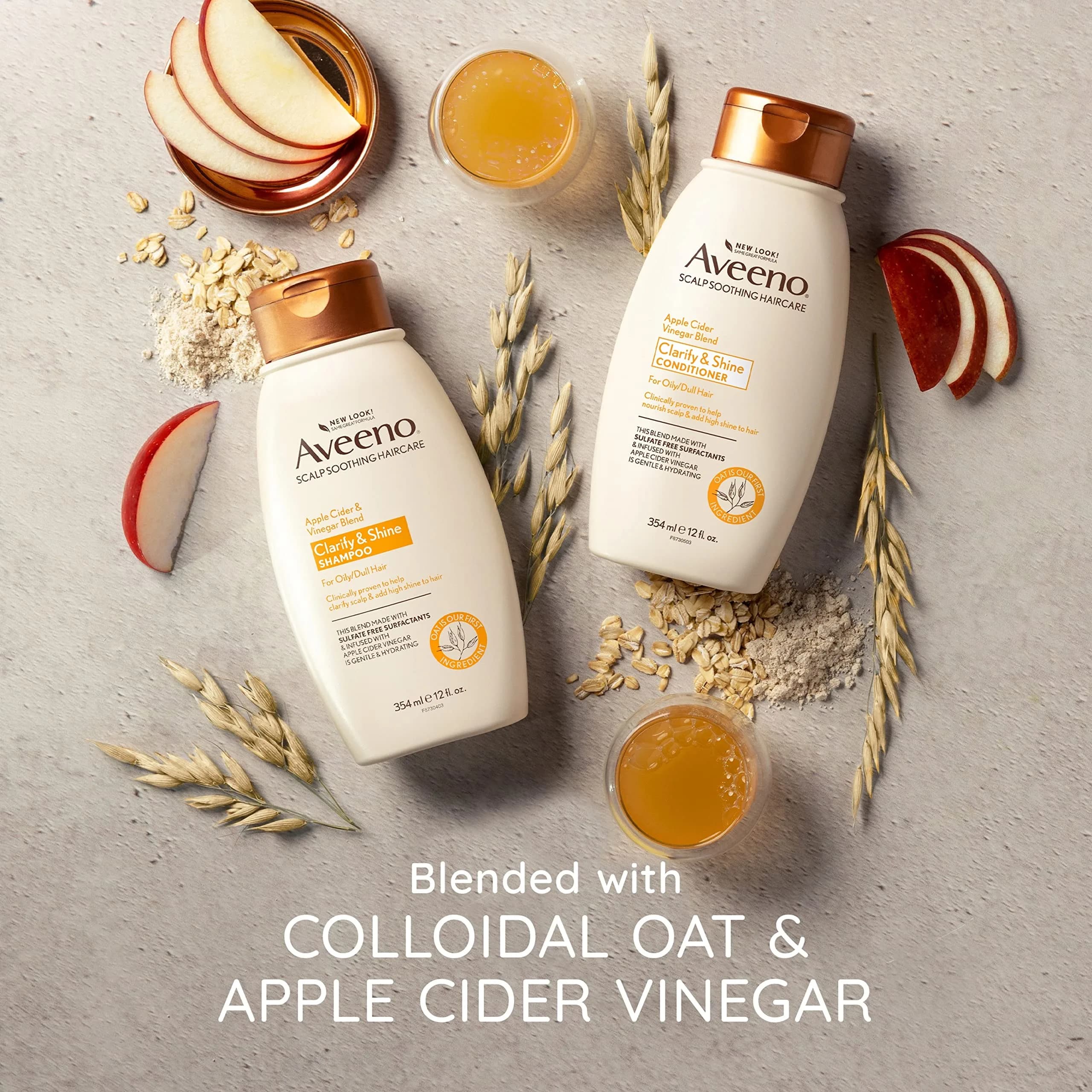Aveeno Scalp Soothing Apple Cider Vinegar Shampoo, 24 Fl Oz (710ml) | Clarifies & Nourishes for Oily, Dull Hair - view 8