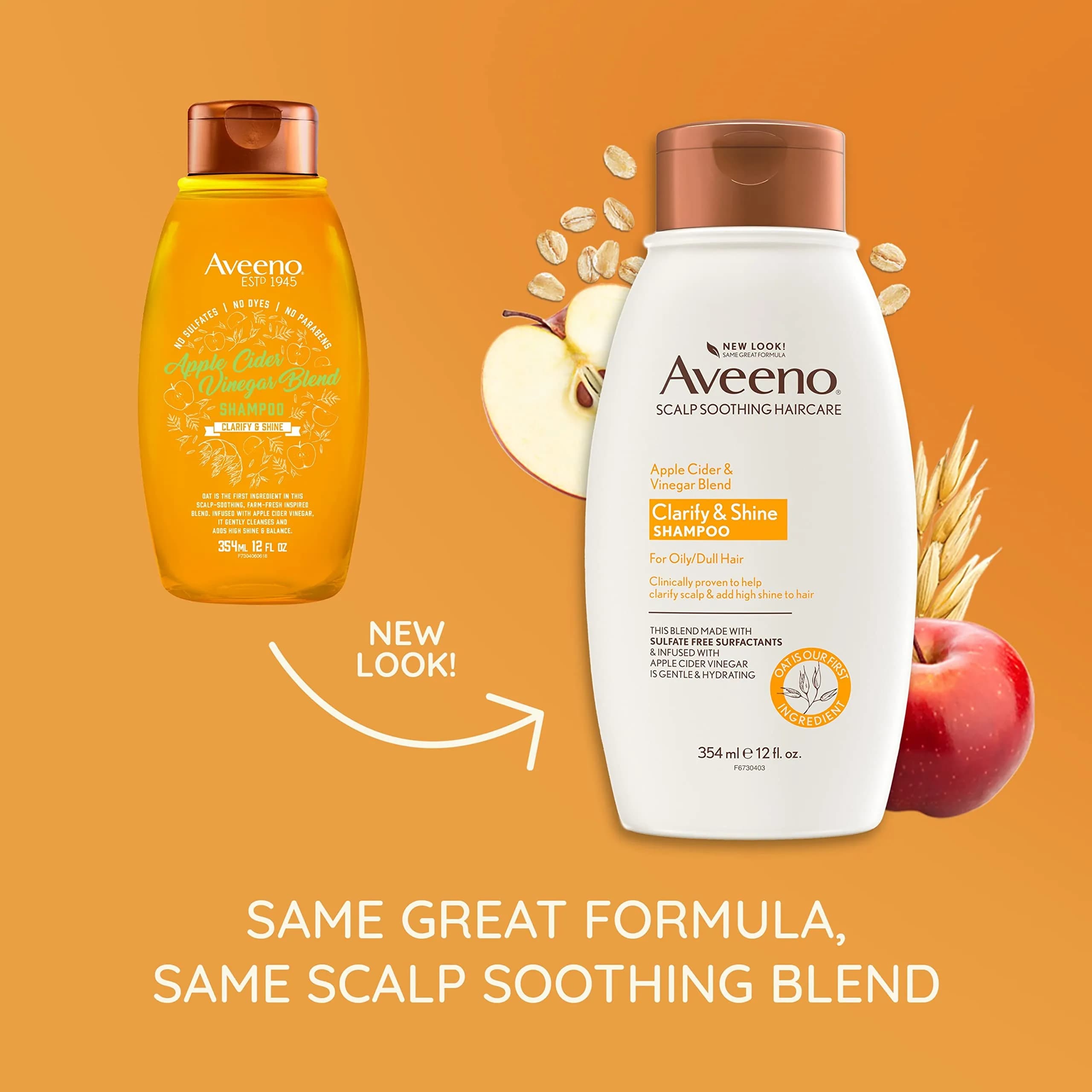 Aveeno Scalp Soothing Apple Cider Vinegar Shampoo, 24 Fl Oz (710ml) | Clarifies & Nourishes for Oily, Dull Hair - view 2