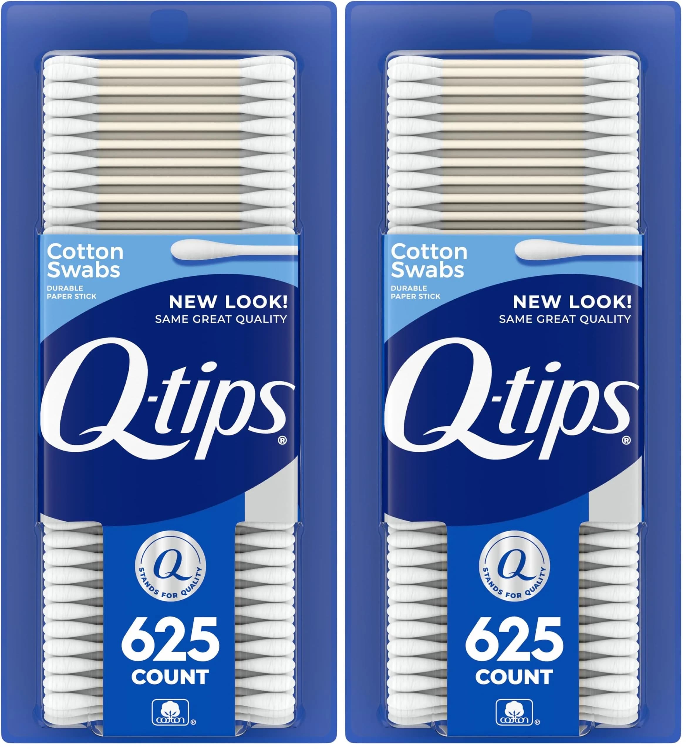 Q-tips Cotton Swabs for Hygiene and Beauty Care Original Cotton Swab Made with 100% Cotton 1250 Count (Pack of 2) - main product image