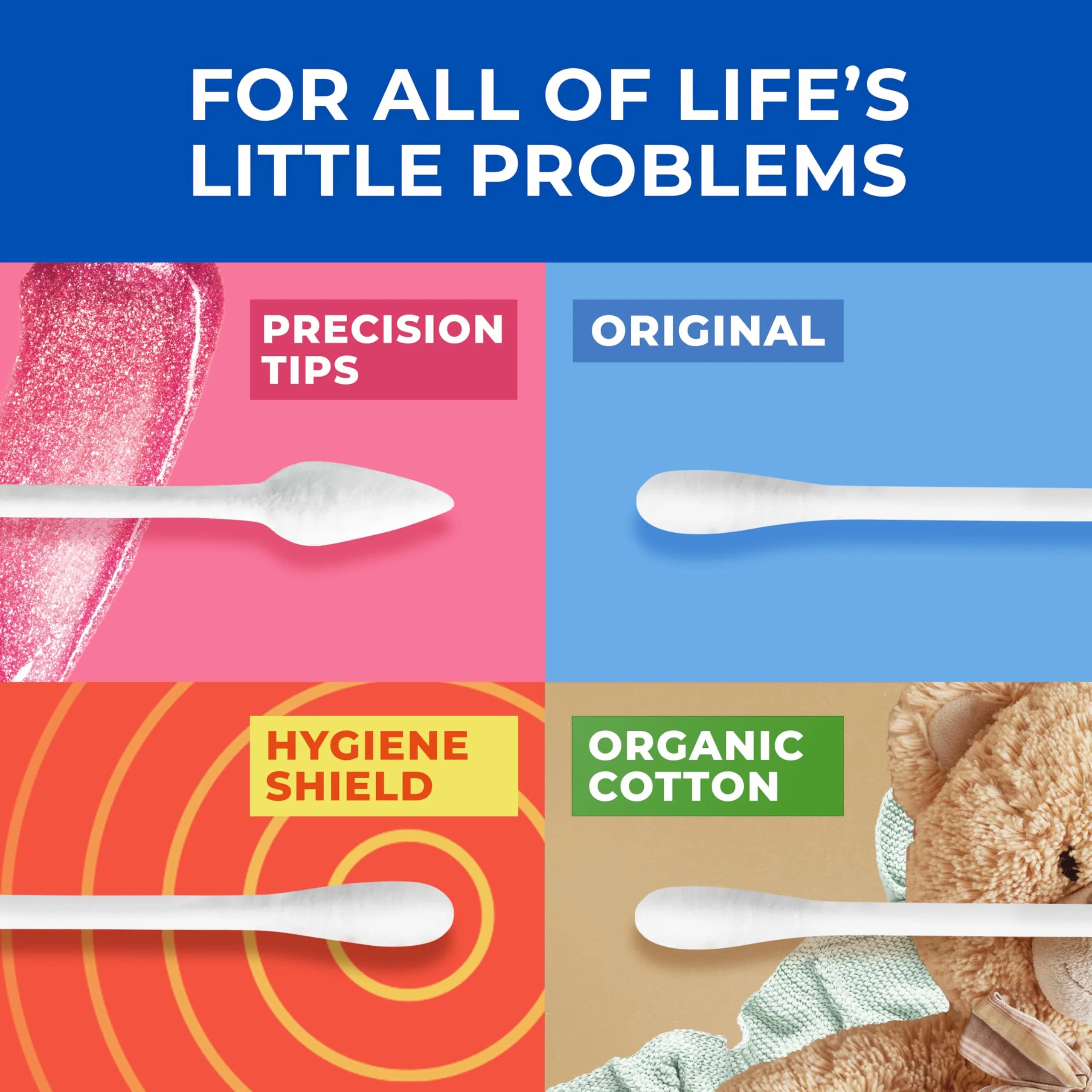 Q-tips Cotton Swabs for Hygiene and Beauty Care Original Cotton Swab Made with 100% Cotton 1250 Count (Pack of 2) - view 9