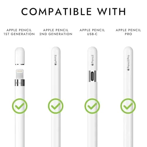 FAFALITHIC 4 Pack Silicone Grip for Apple Pencil 1st Gen, Pro, USB-C | Ergonomic Design thumbnail 2
