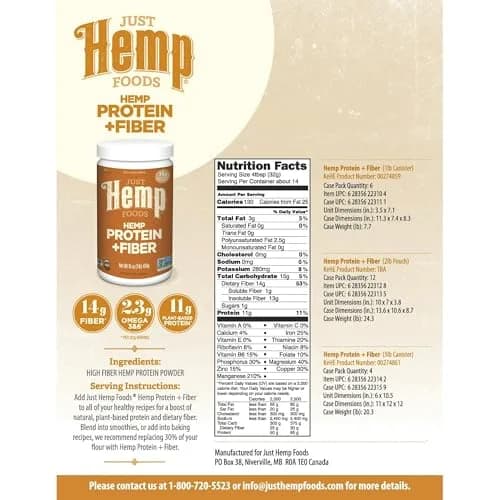Manitoba Harvest Hemp Protein Powder Plus Fiber 16 oz | 11g Protein & Fiber per Serving thumbnail 4