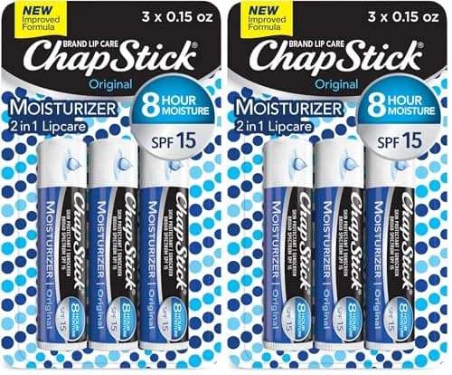 ChapStick Moisturizer Original Lip Balm Tubes SPF 15 (3-Pack, 0.9 oz Total) | Daily Hydration & Sun Protection thumbnail 1