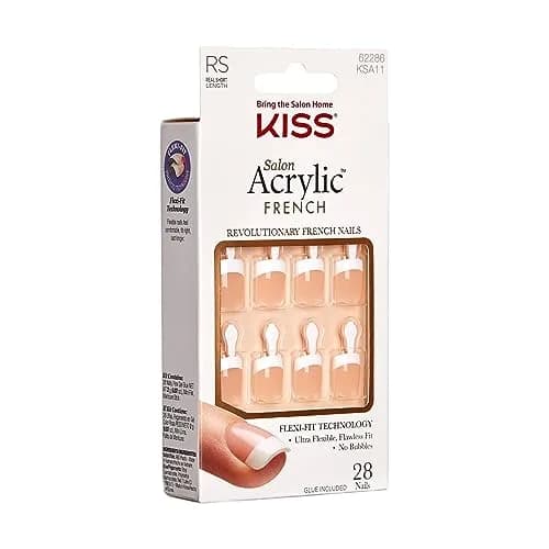 KISS Salon Acrylic Press-On Nails 'Power Play' Real Short Squoval Shape (Pack of 2) | French Design, 56 Nails Total thumbnail 8