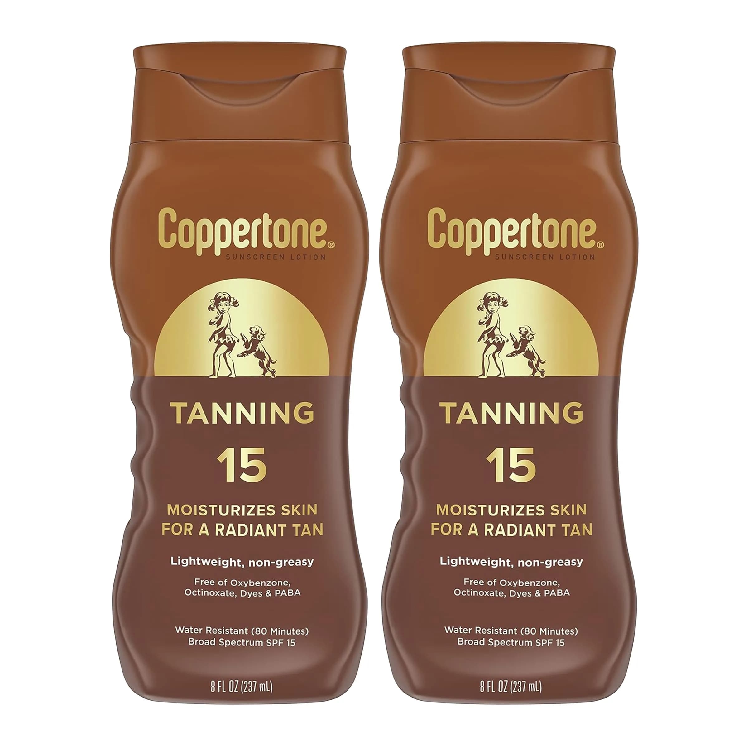 Coppertone Tanning Sunscreen Lotion SPF 15 Broad Spectrum 473ml (16 Fl Oz) | Water Resistant & Vitamin E Enriched - main product image